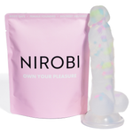 Confetti dildo adult sex toy in glitter, large suction cup dildo for women and men. 